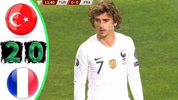 نتيجة مباراة فرنسا وتركيا اليوم في تصفيات كأس الأمم الأوروبية يورو 2020